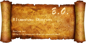 Blumenau Oberon névjegykártya